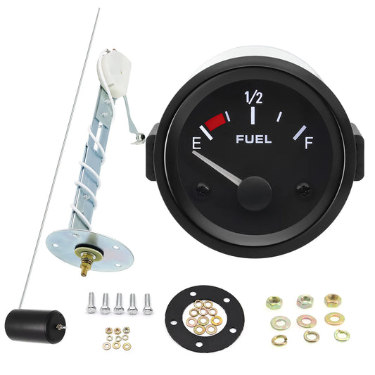 Universal 2" 52mm Fuel Level Gauge Auto Car Meter Fuel Float Sensor 240-33 ohm White LED Light Pointer Fuel Gauges Petrol 12V