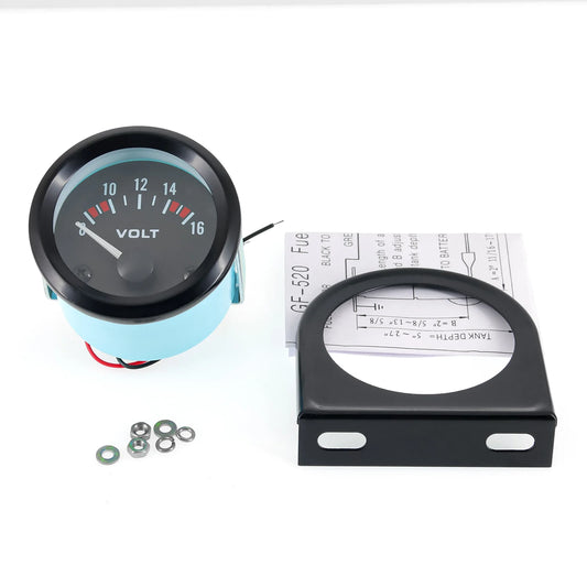 2" 52MM Voltmeter 8~16V Auto Car Gauge Volt Meter White LED Backlight Voltage 12V Car Accessories for Petrol Car 12V DC