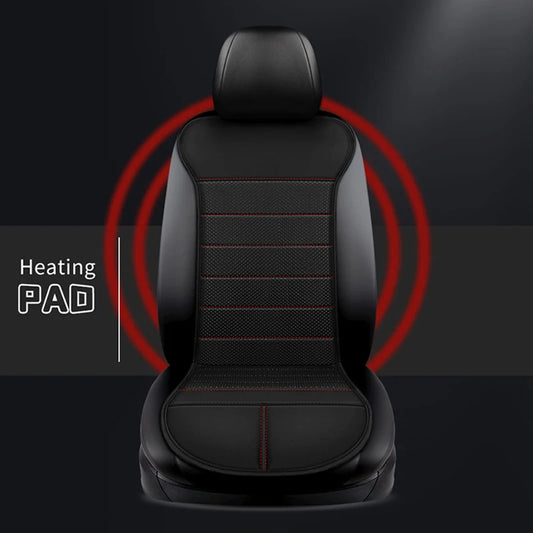 12V-24V Heated Car Seat Cushion Auto Seat Cover 30 Second Fast Heating Anti Slip Universal for Car Home Office Black/Beige/Red
