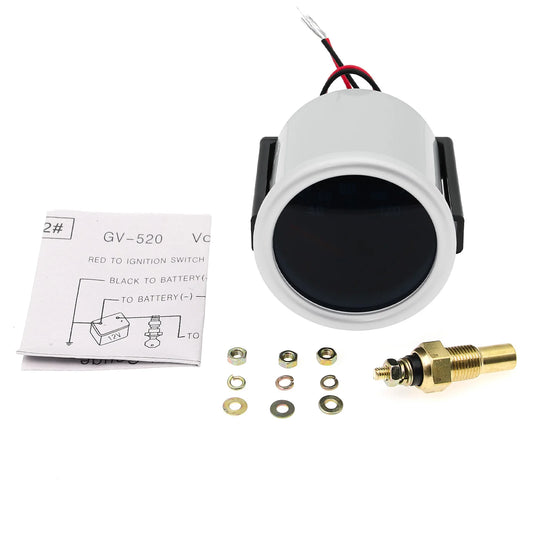 50-150℃ 52MM Oil Temperature Gauge with Temp Sensor 1/8NPT White LED Car Gauge for Universal Petrol Racing Car Meter