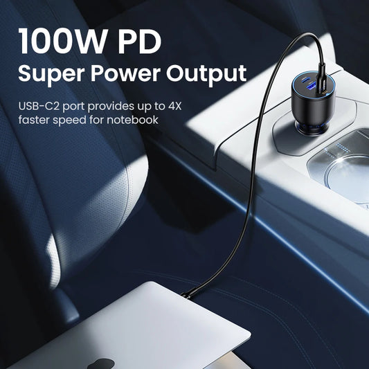 UGREEN 130W USB C Car Charger For Xiaomi iPhone 18 Samsung Galaxy S25 Laptops Tabet PD3.0 Fast Charging USB Type C Car Charger