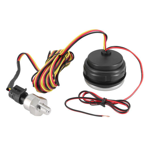 0-1.0MPa 52MM Oil Pressure Gauge with Sensor 1/8NPT Red LED Light Oil Press Meter Indicator Alarm for Universal Car Truck 12V24V