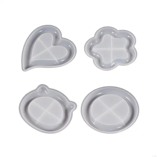 R3MC Gemeotric Love Flowers Bear Storage Tray Mould Silicone Agate Molds Glossy Mirror Molds for Making DIY Crafts
