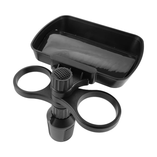 Car Dual Cup Holder Tray With Swivel Base 360 Degree Adjustable Multi-functional Car Seat Cup Holder Food Snack Tray Auto Parts