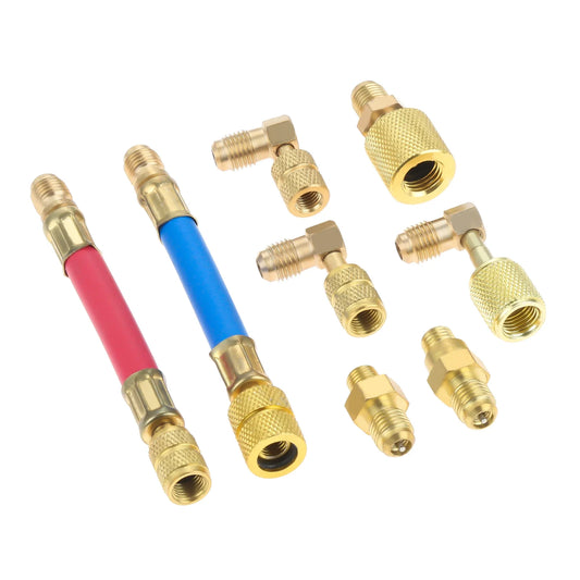 Yetaha 1Set R134A R12 Air Conditioner Converting Adapter Kit Car Refrigeration Connector Hose Set