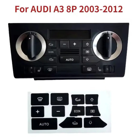Car Dashboard A/C Button Repair Sticker for Audi A3 8P 2003-2012 Climate Control Button Repair Sticker Decals Auto Accessories
