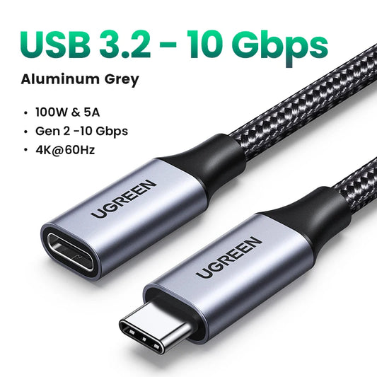 Ugreen USB C Extension Cable Type C Extender Cord USB-C Thunderbolt 3 for Xiaomi Nintendo Switch USB 3.2 USB Extension Cable