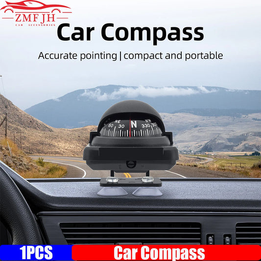 New 360 Degree Car Compass Vehicle Navigation Ball Shaped Car Compass With Suction Cup Practical And Portable