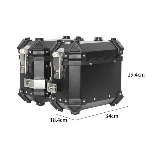 1 Pair 18L Motorcycle Side Box Aluminum Motorbike Luggage Case Universal Saddlebag Box Storage Trunk for Honda Suzuki Kawasaki