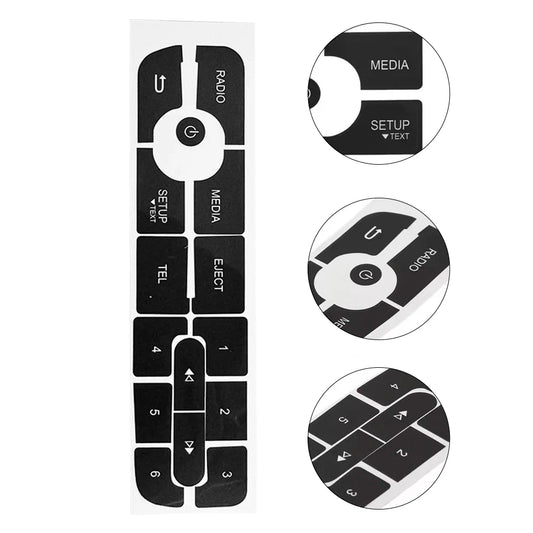Car CD Radio Audio Button Repair Decals Stickers for Renault Megane for Master for Scenic III 150 x 50mm Black Vehicles Stickers