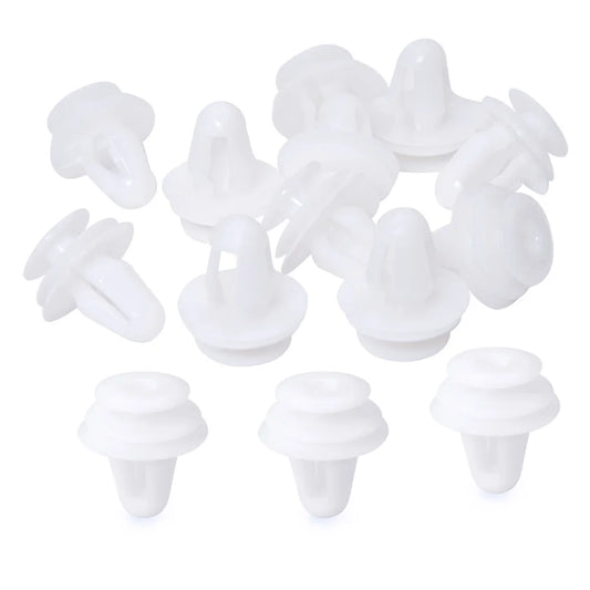 8mm Hole Car Fixed Rivet Retainer Plastic Rivets Fastener Push Clips 50pcs White Auto Bumper Fender Fastener Retainer Clips