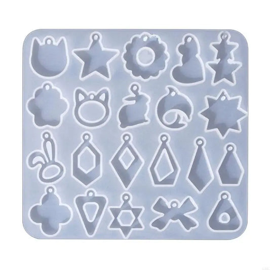 R3MC Flexible Silicone Earring Moulds Creative Ear Pendant Silicone Molds Epoxy Resin Mould Geometric Earrings Making Mold