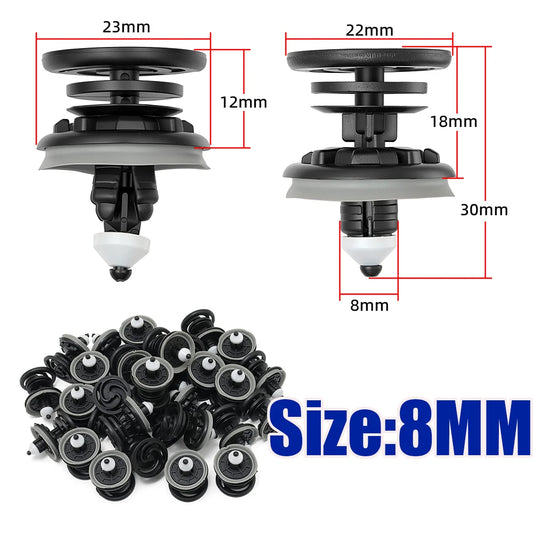 20PCS 8MM Auto Car Door Panel Buckle Car Interior Door Panel Push Card Clip Fastener for Volkswagen for Audi Series Car Tool