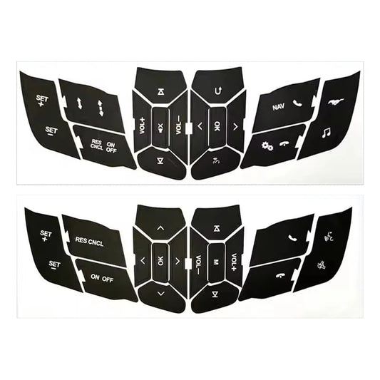 1Pc Black Car Steering Wheel Control Button Repair Sticker for Ford Mustang 2015-2018/2019-2022 Vinyl Button Repair Decal