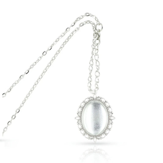10 Set Bezel Pendant Trays Oval Bezel Trays Blank Pendant Bases with Glass Cabochons Wedding Bouquet Photo Charms
