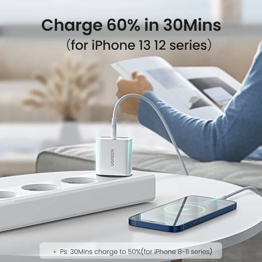 UGREEN Quick Charge 4.0 3.0 QC PD Charger 20W QC4.0 QC3.0 USB Type C Fast Charger for iPhone 18 17 16 Pro Xiaomi Phone PDCharger